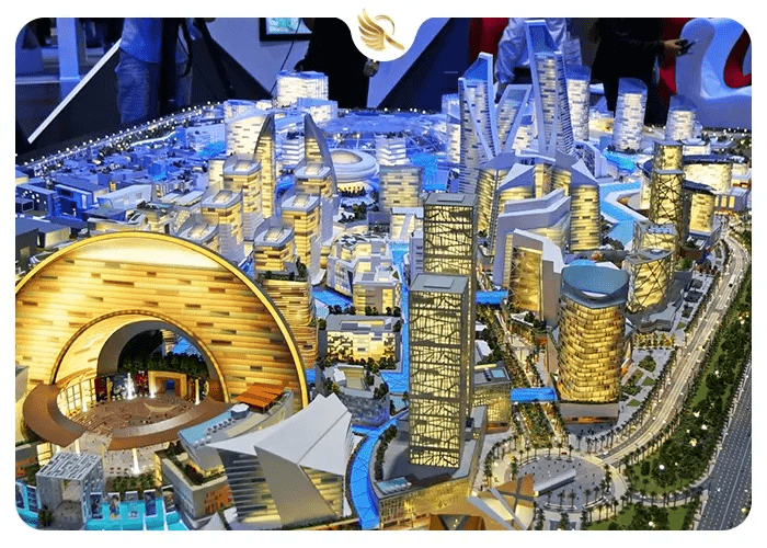 شهر شیشه ای دبی از نمای بالا