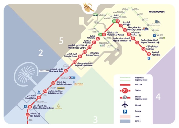 نقشه مترو دبی به صورت کامل