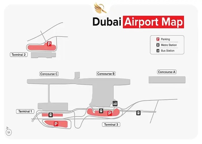 نقشه فرودگاه دبی