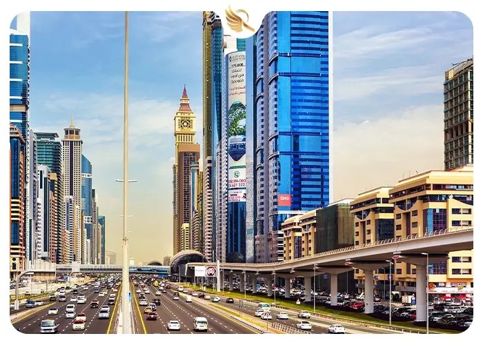 حرکت ماشین ها در اتوبان شیخ زاید دبی
