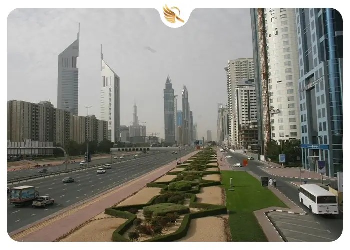 خیابان شیخ زاید یکی از بزرگترین خیابان های دبی