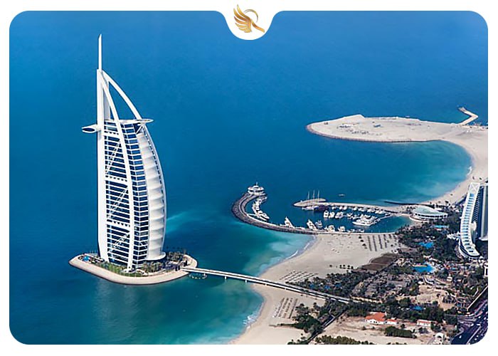نمای کامل معماری هتل برج العرب دبی