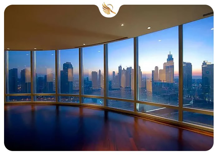 پنجره های لانژ برج خلیفه
