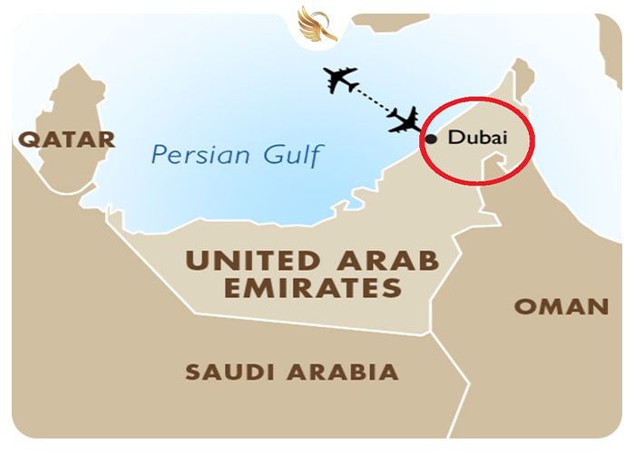 نقشه موقعیت و همسایه های دبی