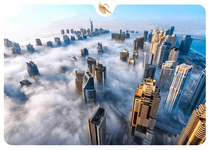 برج های پوشیده از ابر در دبی