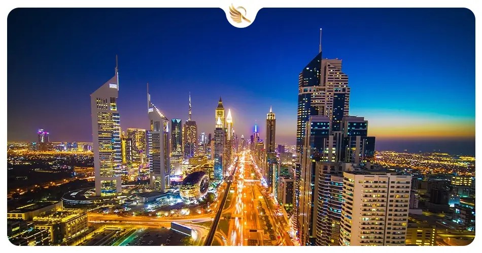 روشنایی و جذابیت خیابان شیخ زاید دبی